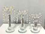 Load image into Gallery viewer, Crystal Flower Candle Holder Large CRY427
