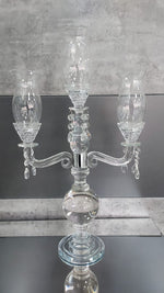 Load image into Gallery viewer, Crystal 3 Arm Candelabra
