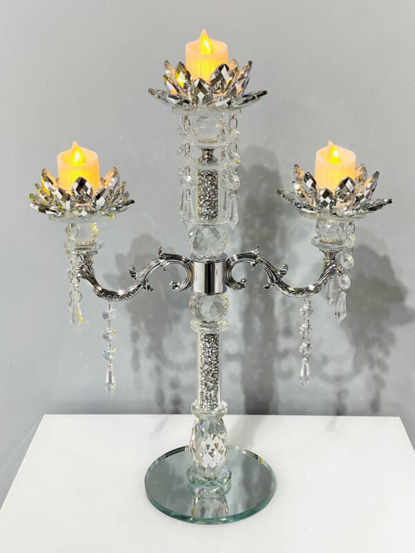 Crystal Flower Candle Holder T-3