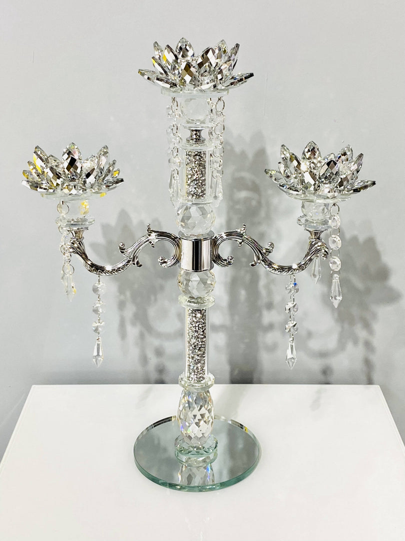 Crystal Flower Candle Holder T-3