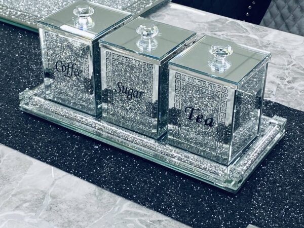 Crystal Tray for Tea Sugar Coffee Set