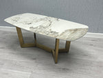 Load image into Gallery viewer, Sorrento Oval Ceramic Gold Coffee Table
