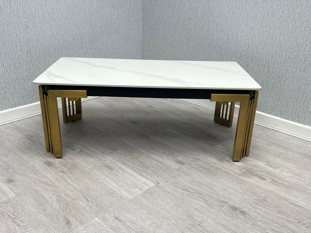 Sorrento Rectangle Ceramic Gold Coffee Table