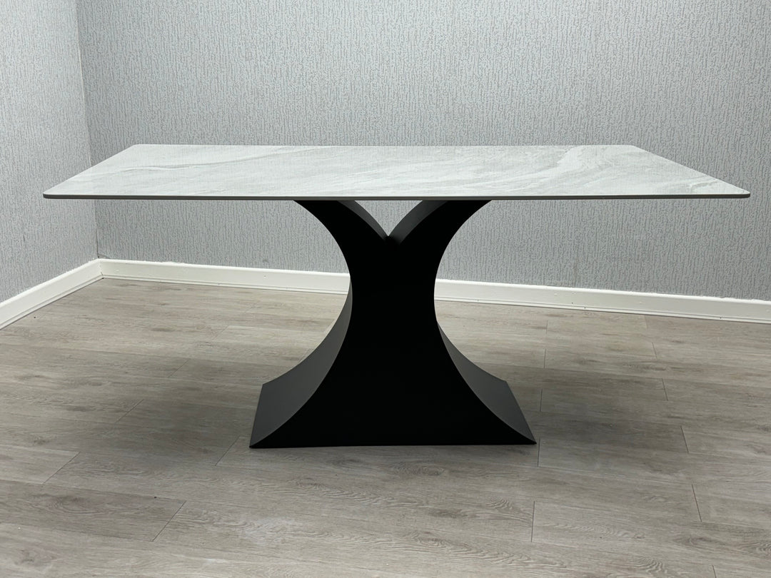 Caroline Grey Ceramic 160cm Fixed Top Table