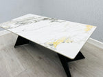 Load image into Gallery viewer, Chicago Cream &amp; Gold Ceramic Coffee Table
