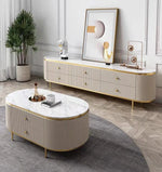 Load image into Gallery viewer, Cleo Ribbed Furniture Range - White &amp; Gold
