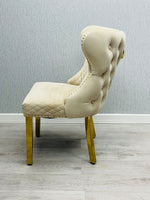 Load image into Gallery viewer, Valentino Mink Gold Velvet Chair
