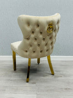 Load image into Gallery viewer, Valentino Mink Gold Velvet Chair
