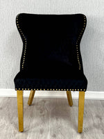 Load image into Gallery viewer, Valentino Black Gold Lion Velvet Chair
