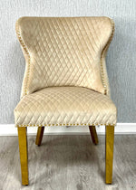 Load image into Gallery viewer, Valentino Mink Gold Lion Velvet Chair
