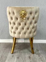 Load image into Gallery viewer, Valentino Mink Gold Lion Velvet Chair
