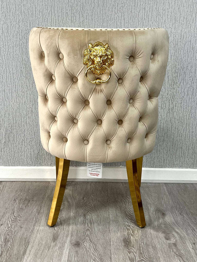 Valentino Mink Gold Lion Velvet Chair