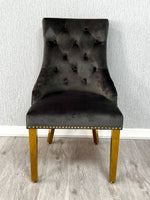 Load image into Gallery viewer, Majestic Grey Gold Lion Knocker Chair
