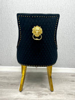 Load image into Gallery viewer, Majestic Black Gold Lion Knocker Chair
