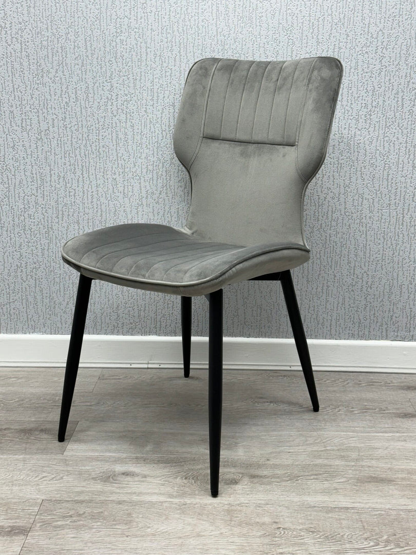 Windsor Grey Velvet Chair