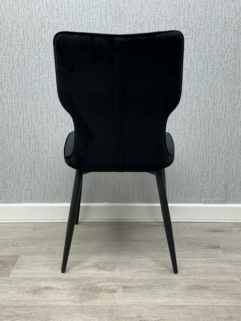 Windsor Black Velvet Chair