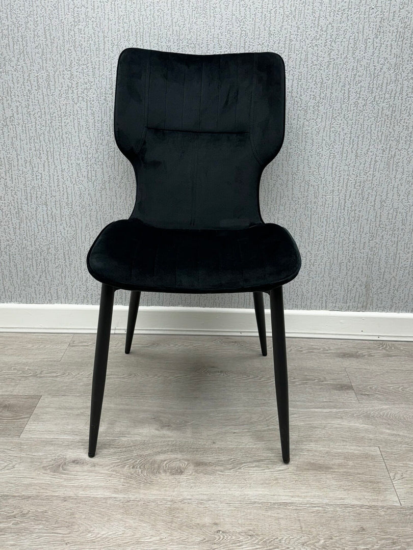 Windsor Black Velvet Chair