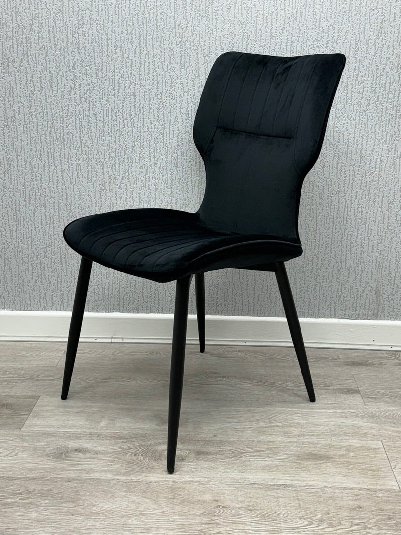 Windsor Black Velvet Chair