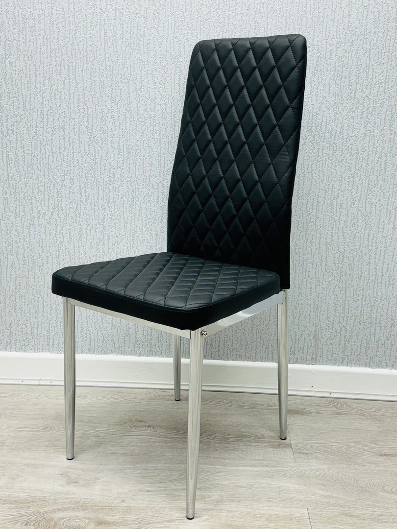 California Black PU Dining Chair