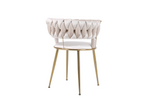 Load image into Gallery viewer, Camelia Cream Gold Dining Chair
