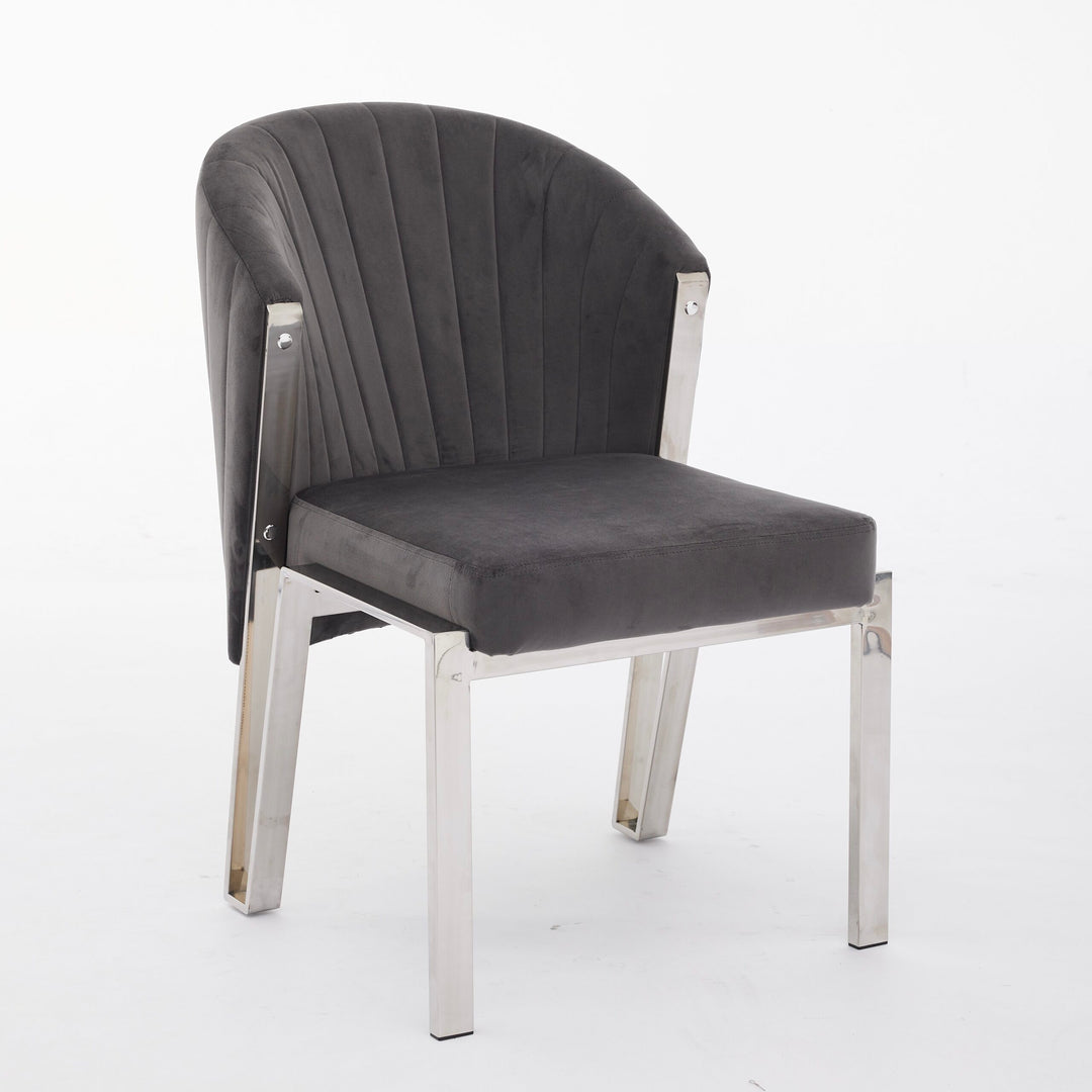 Fabio Grey Silver Dining chair