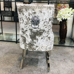 Load image into Gallery viewer, Majestic Premium Crushed Velvet Silver Dining Chair
