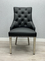 Load image into Gallery viewer, Majestic Midnight Black PU Leather Dining Chair
