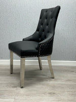 Load image into Gallery viewer, Majestic Midnight Black PU Leather Dining Chair
