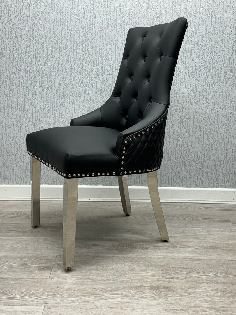 Majestic Midnight Black PU Leather Dining Chair