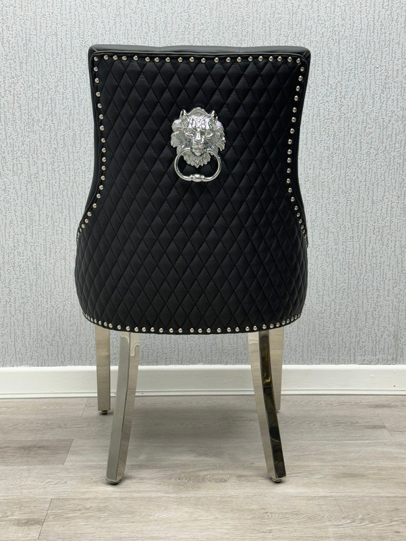 Majestic Midnight Black PU Leather Dining Chair