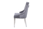 Load image into Gallery viewer, Majestic Round Knocker Grey Velvet Dining Chair
