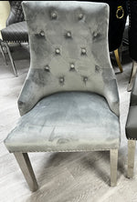 Load image into Gallery viewer, Majestic Light Grey Velvet Dining Chair
