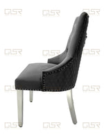 Load image into Gallery viewer, Majestic Dark Grey Velvet Dining Chair
