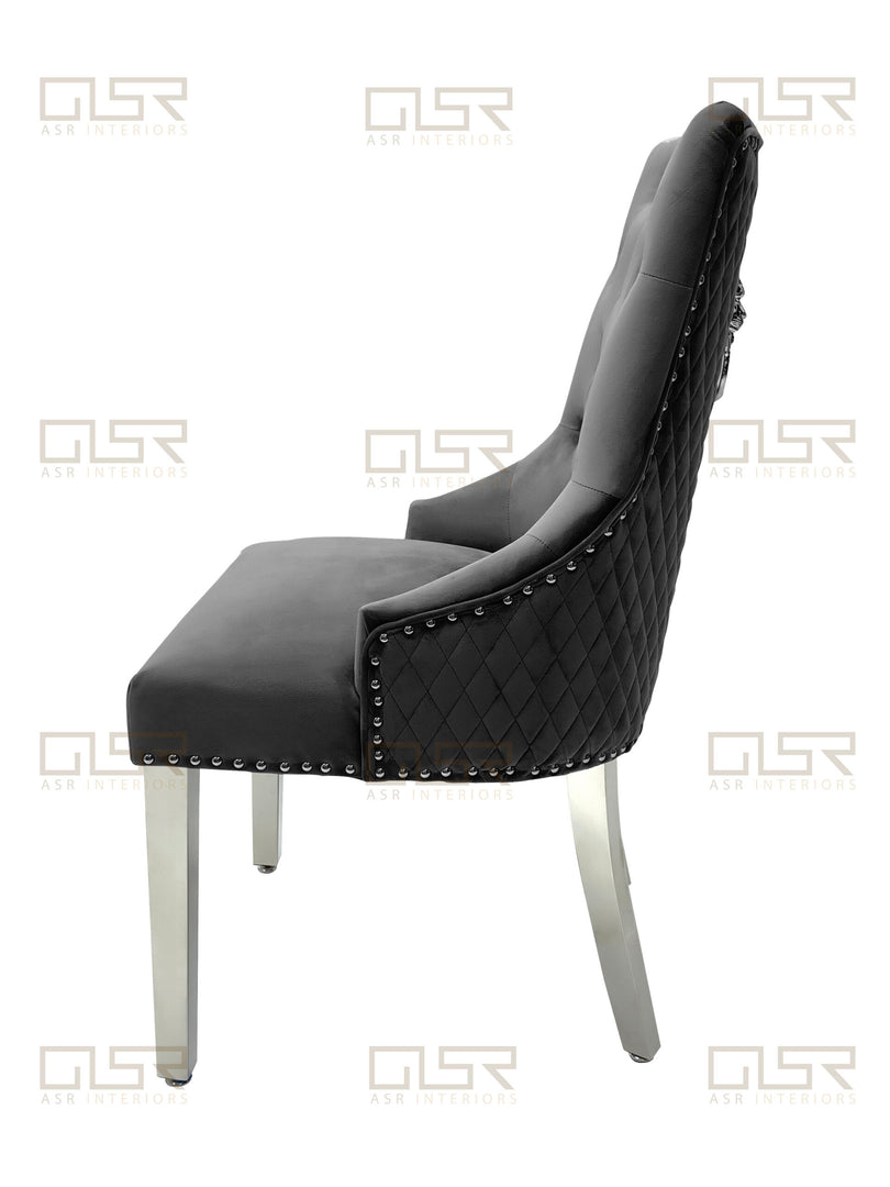 Majestic Dark Grey Velvet Dining Chair