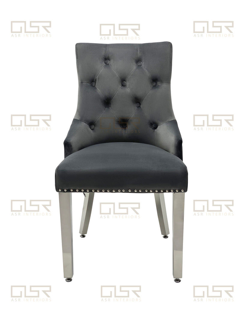 Majestic Dark Grey Velvet Dining Chair