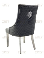 Load image into Gallery viewer, Majestic Dark Grey Velvet Dining Chair
