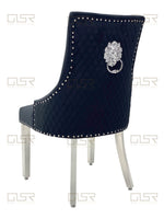 Load image into Gallery viewer, Majestic Black Velvet Dining Chair
