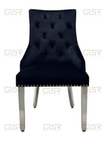 Load image into Gallery viewer, Majestic Black Velvet Dining Chair
