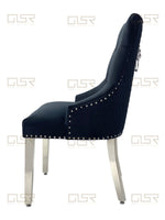 Load image into Gallery viewer, Majestic Black Velvet Dining Chair
