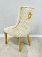 Load image into Gallery viewer, Majestic Mink Gold Ring Knocker Chair
