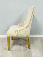 Load image into Gallery viewer, Majestic Mink Gold Ring Knocker Chair
