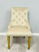 Load image into Gallery viewer, Majestic Mink Gold Ring Knocker Chair
