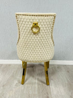 Load image into Gallery viewer, Majestic Mink Gold Ring Knocker Chair
