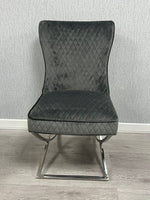 Load image into Gallery viewer, Rome Grey Velvet Dining Chair
