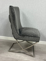 Load image into Gallery viewer, Rome Grey Velvet Dining Chair
