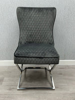 Load image into Gallery viewer, Rome Grey Velvet Dining Chair
