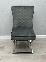 Load image into Gallery viewer, Rome Grey Velvet Dining Chair
