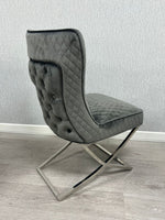 Load image into Gallery viewer, Rome Grey Velvet Dining Chair
