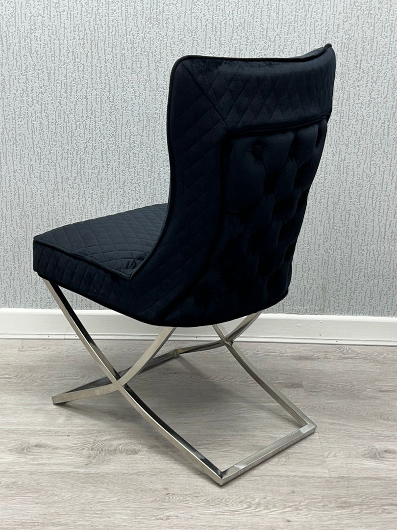 Rome Black Velvet Dining Chair