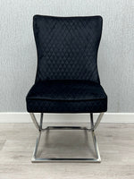 Load image into Gallery viewer, Rome Black Velvet Dining Chair
